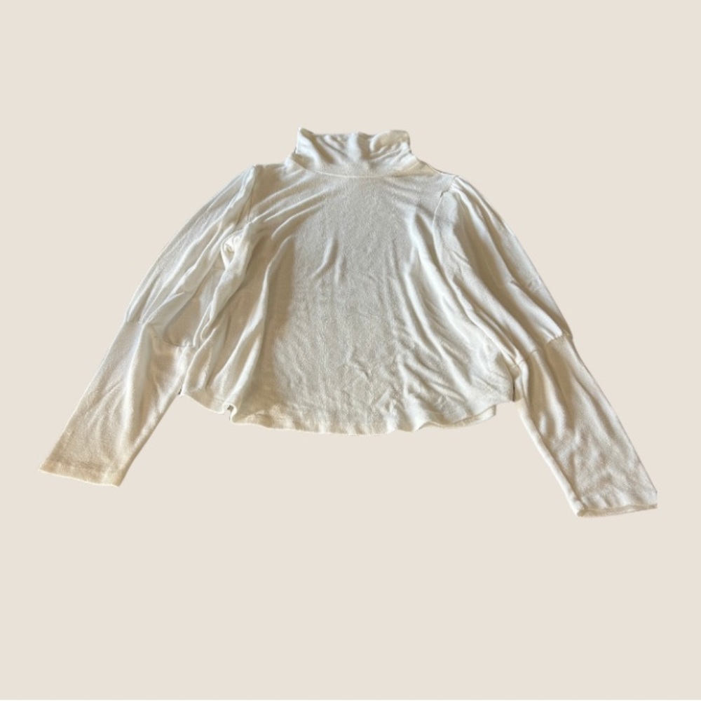 Anthropologie White Long Sleeve Turtleneck